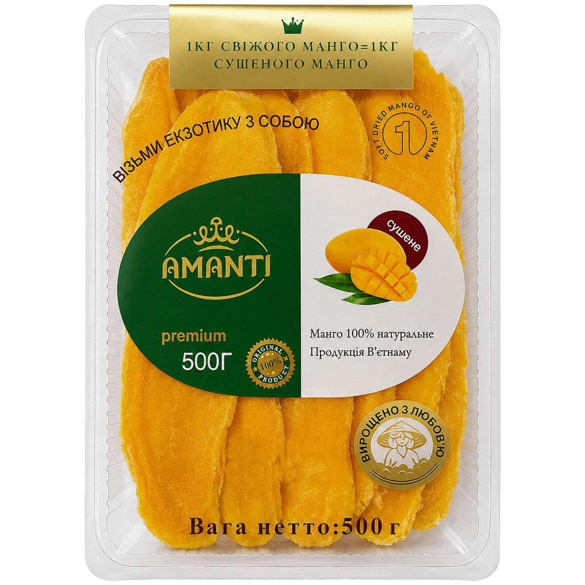 Манго сушений Amanti Premium 500г Манго сушений Amanti Premium 500г
