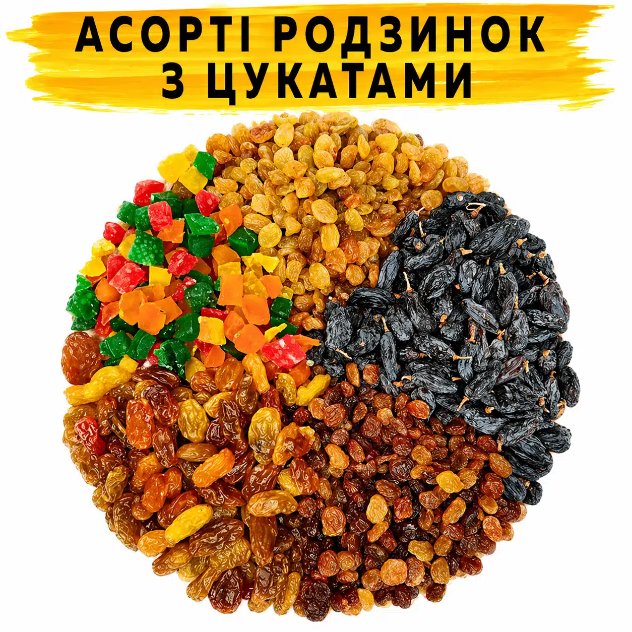 Асорті родзинок з цукатами