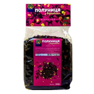 Чорний чай полуниця з вершками