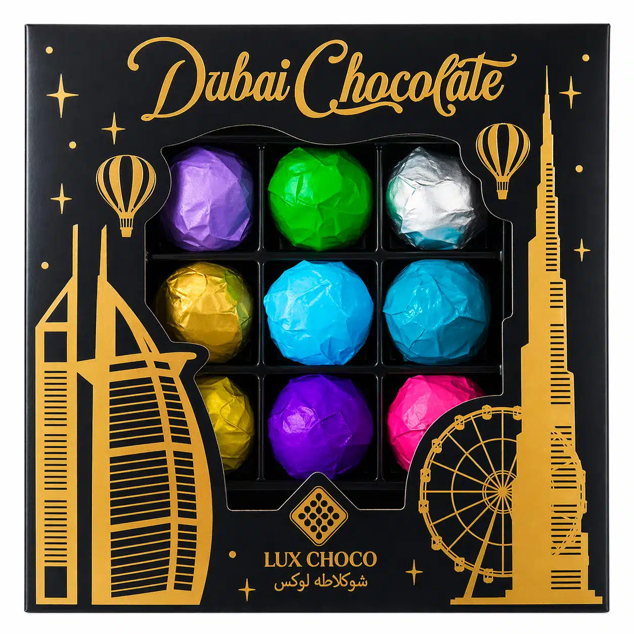 Дубайские конфеты Lux Choco Black (9 вкусов) 340г