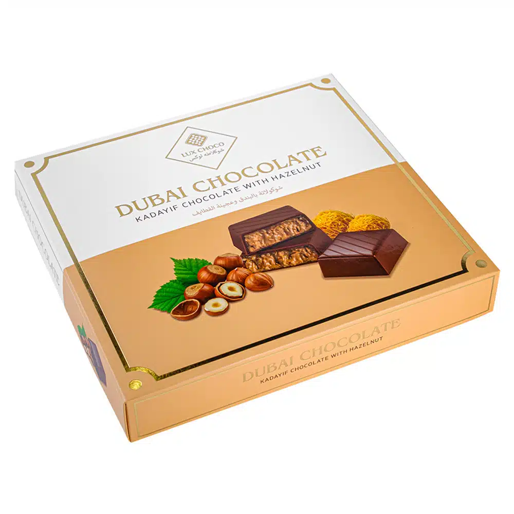 Дубайські цукерки Lux Choco Квадрат з фундуковою начинкою 175г