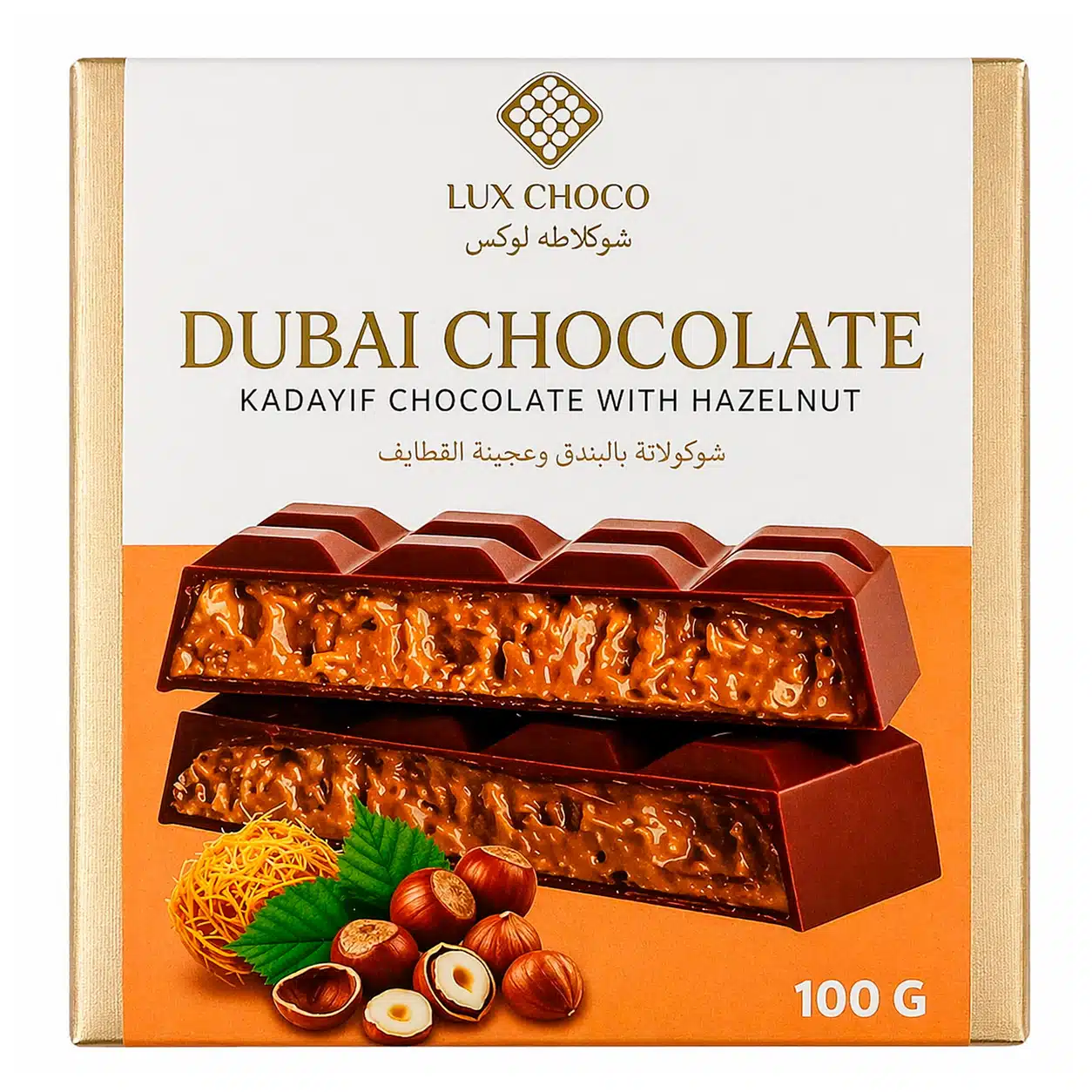 Дубайский шоколад с начинкой Буэно Lux Choco 100г