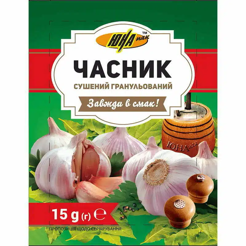 Чеснок сушеный гранулированный ЮНА 15г
