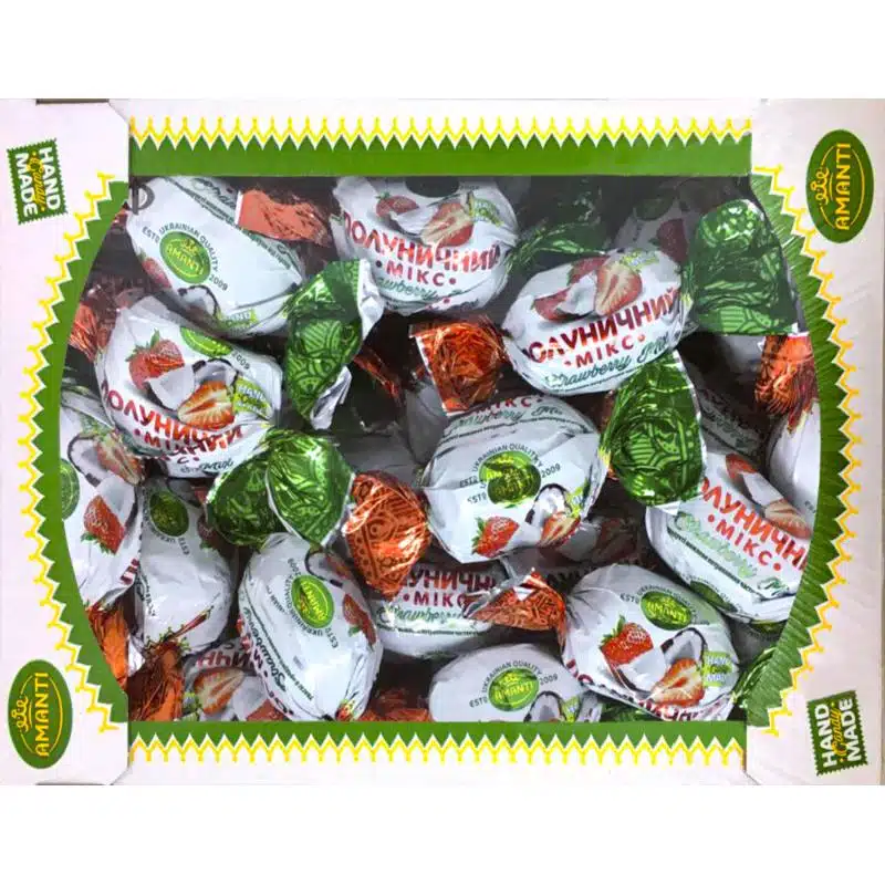 Шоколадные конфеты Аманти Клубника с кокосом Шоколадные конфеты Аманти Клубника с кокосом
