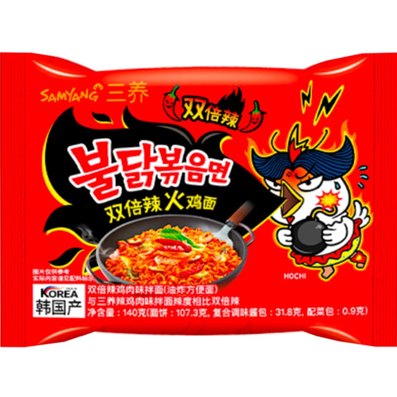 Корейська локшина Buldak Samyang Дуже гостра з куркою (2x Spicy) 140г Корейська локшина Buldak Samyang Дуже гостра з куркою (2x Spicy) 140г