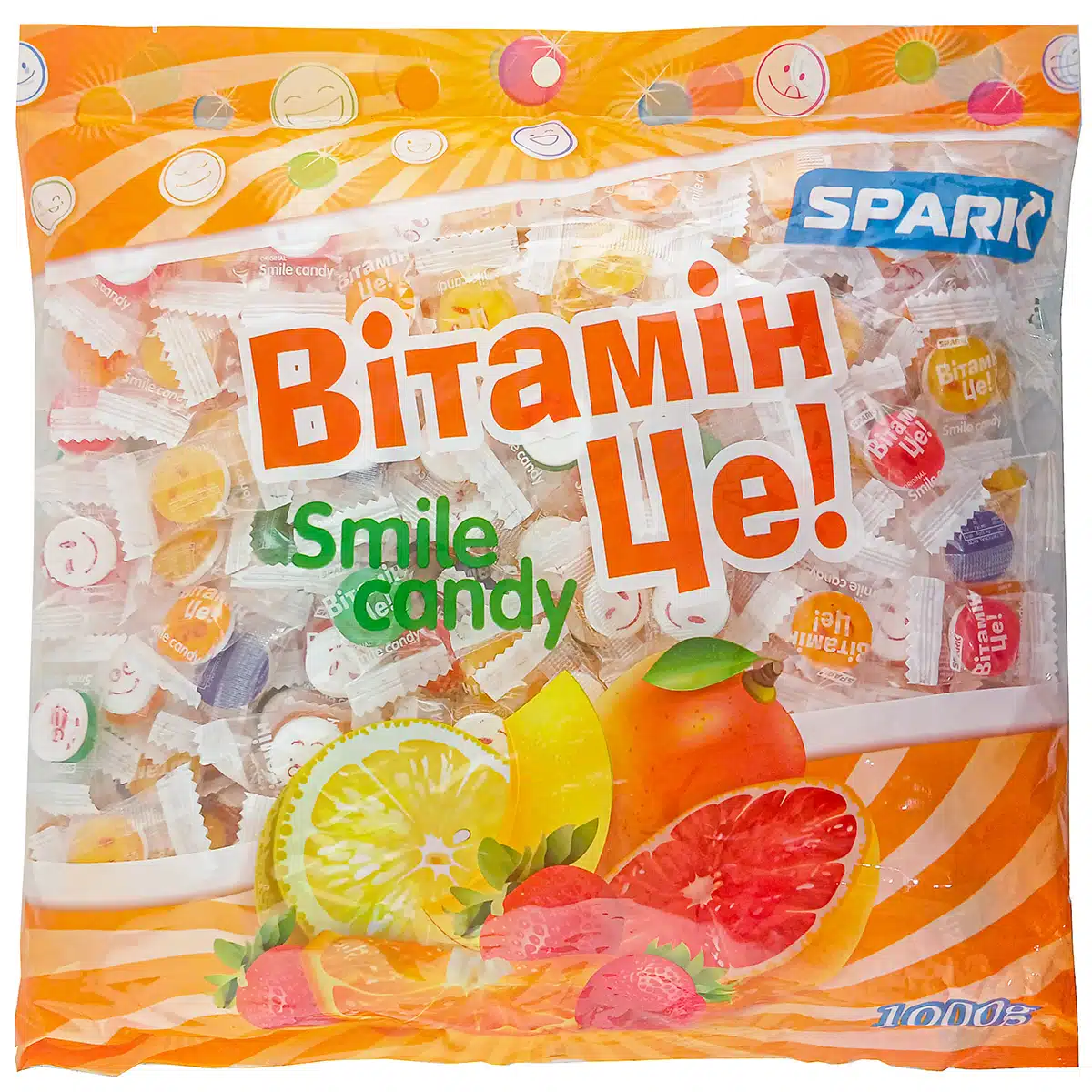 Льодяники фруктові Вітамін Це Candy Smile 1кг