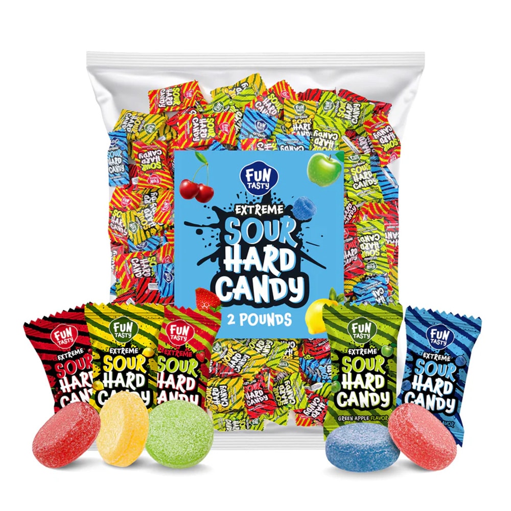 Леденцы кисло-сладкие Extreme Sour Hard Candy Mix Fun Tasty 1кг Леденцы кисло-сладкие Extreme Sour Hard Candy Mix Fun Tasty 1кг