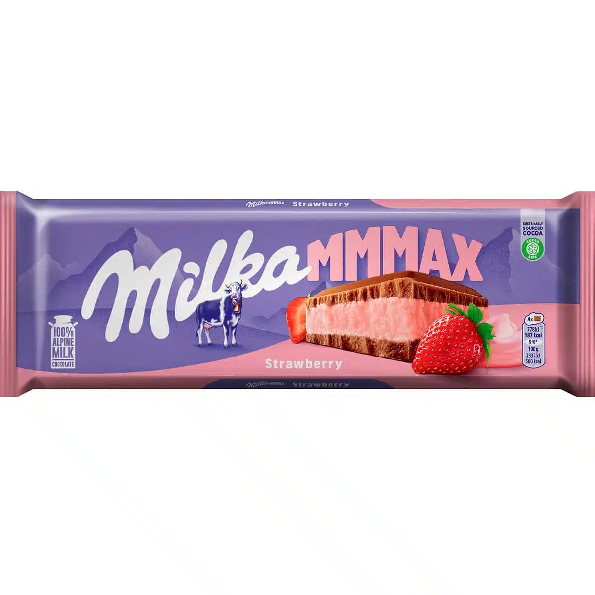 Молочный шоколад Milka MAX Strawberry