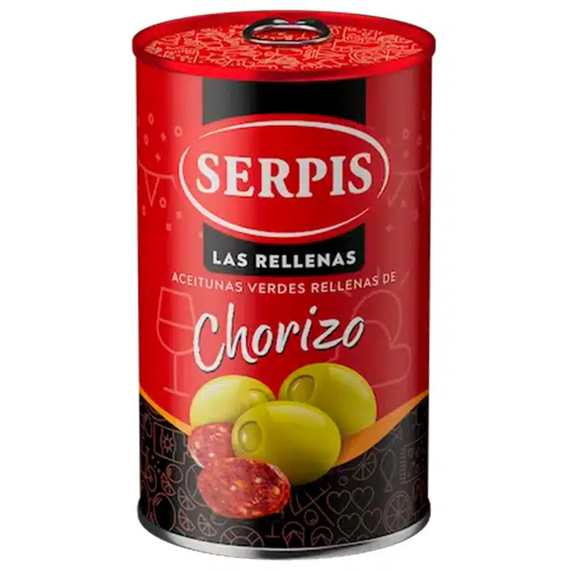 Оливки фаршированные колбасой Chorizo SERPIS 300г
