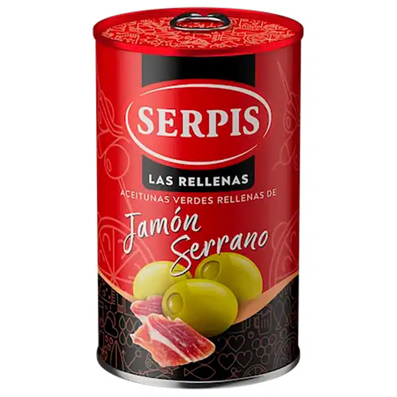 Оливки фаршированные ветчиной Jamón serrano SERPIS 300г