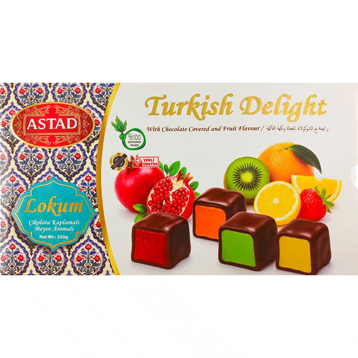 Рахат лукум ASTAD Фруктовый в шоколаде 350г (Турция)