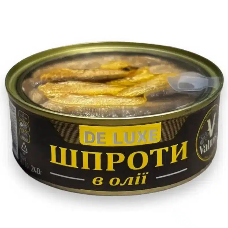Шпроты в масле с окном DeLuxe ж/б 240 г