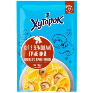 Суп швидкого приготування Хуторок з вермішеллю грибний 18г