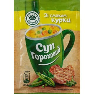 Суп быстрого приготовления Ласочка гороховая со вкусом курицы 22г