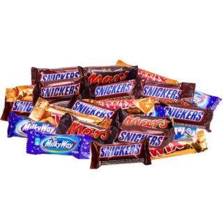 Батончики міні шоколадні цукерки Mars, Snickers, Twix, Milky Way