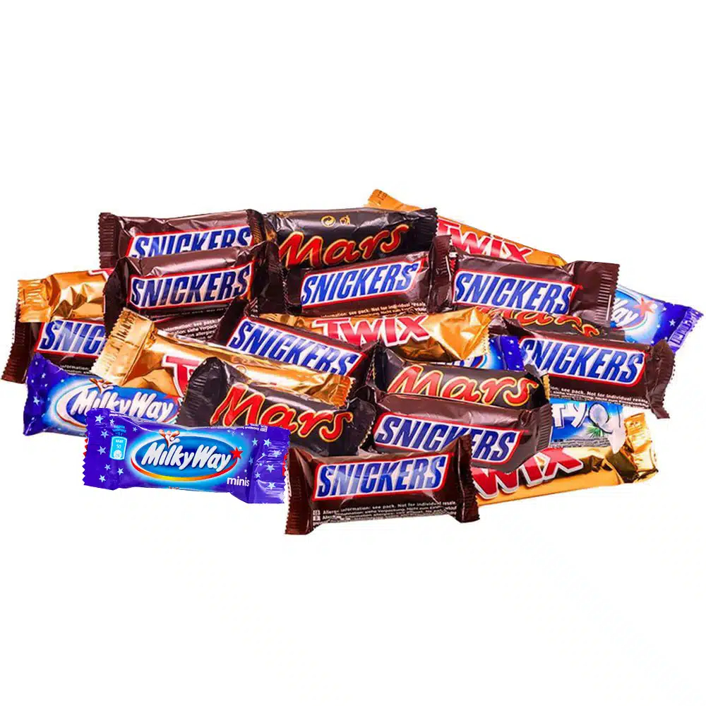 Батончики міні шоколадні цукерки Mars, Snickers, Twix, Milky Way
