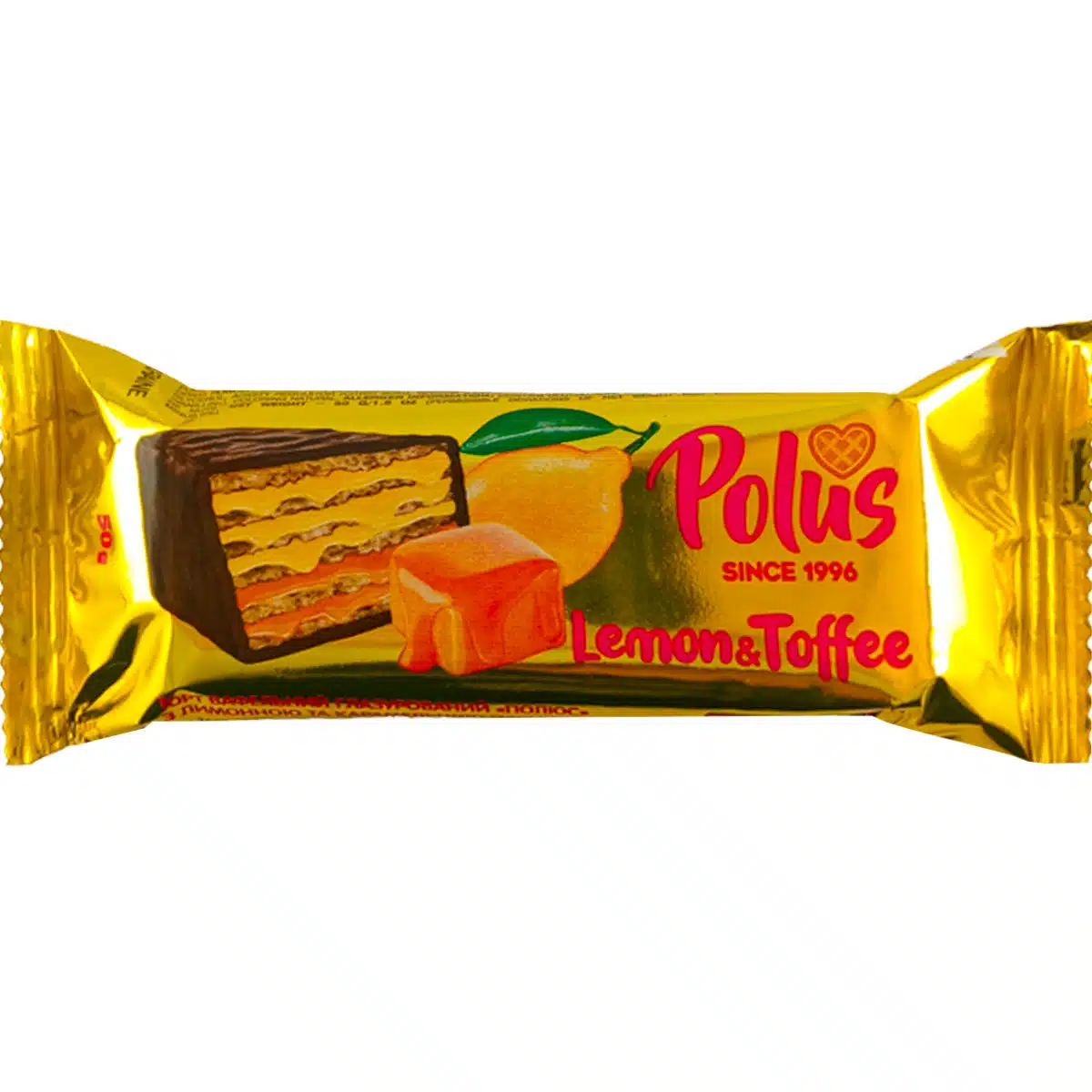 Вафельний батончик Polus Lemon Toffee 50г
