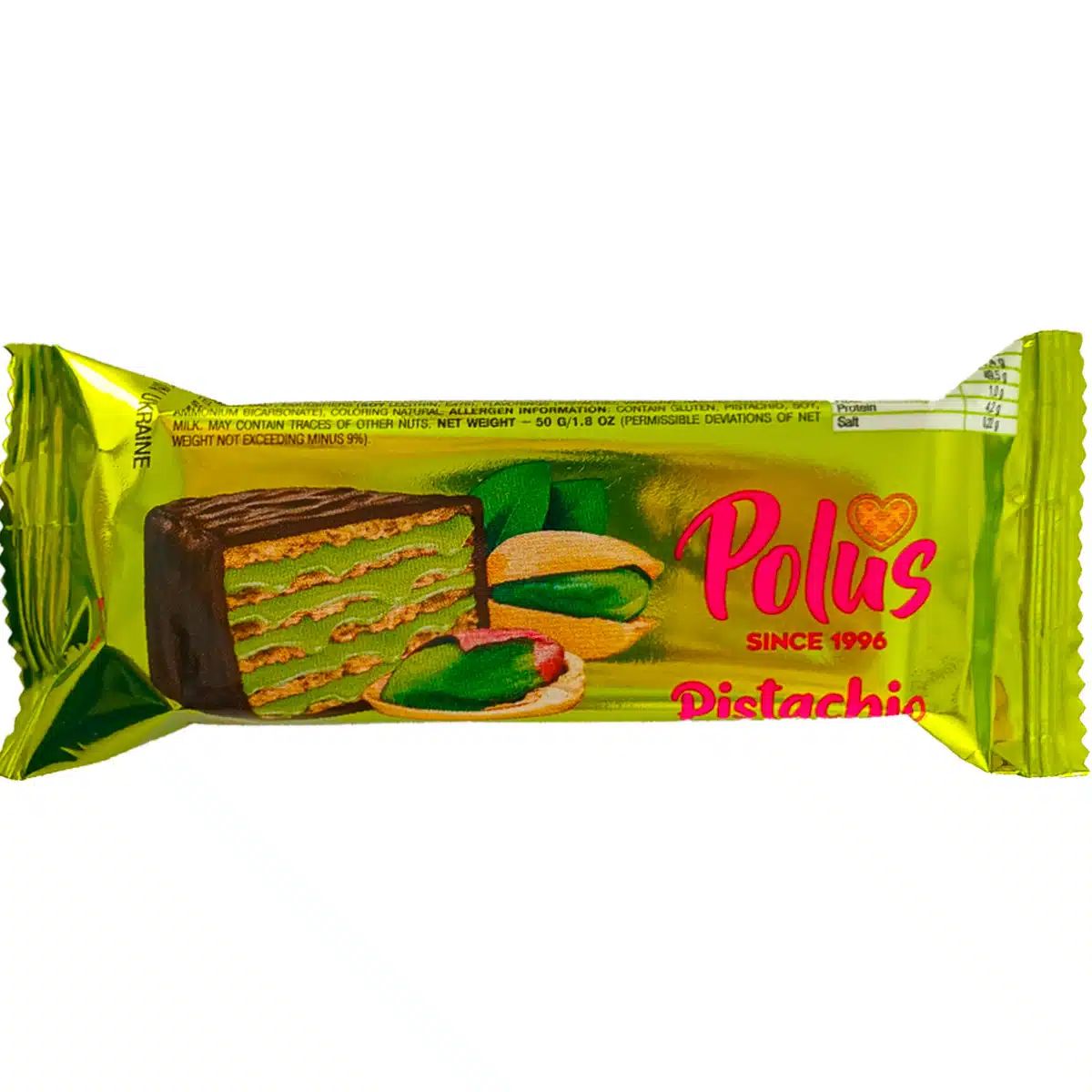 Вафельний батончик Polus Pistachio 50г