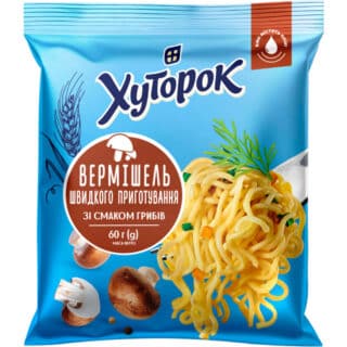 Вермишель быстрого приготовления со вкусом Грибов Хуторок 60г