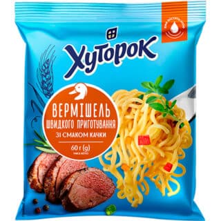 Вермішель швидкого приготування зі смаком Качки Хуторок 60г