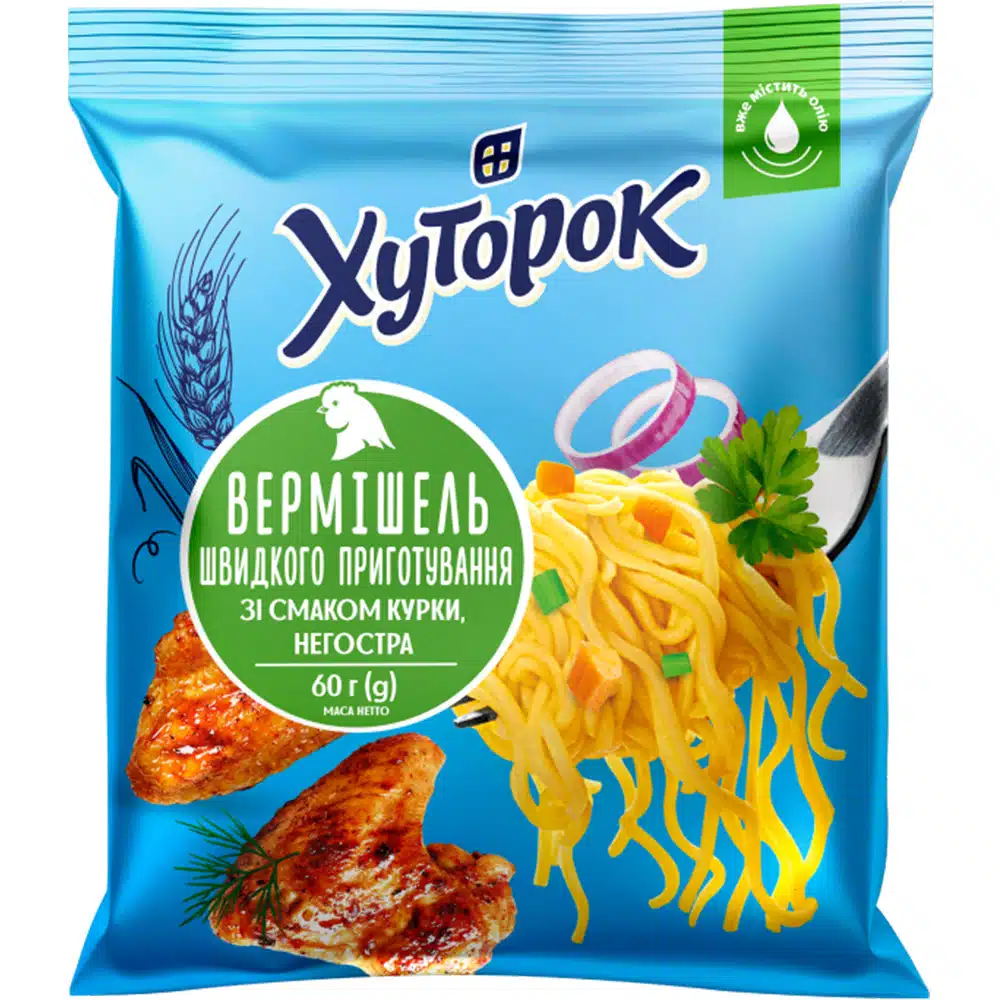 Вермишель быстрого приготовления со вкусом Курицы Хуторок