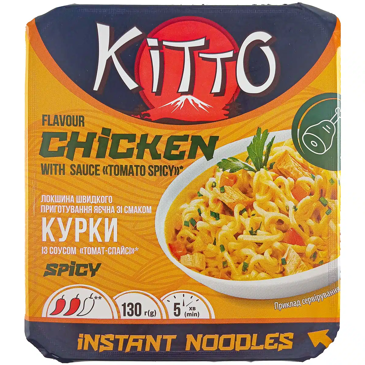 Вермишель быстрого приготовления со вкусом Курицы Kitto 130г