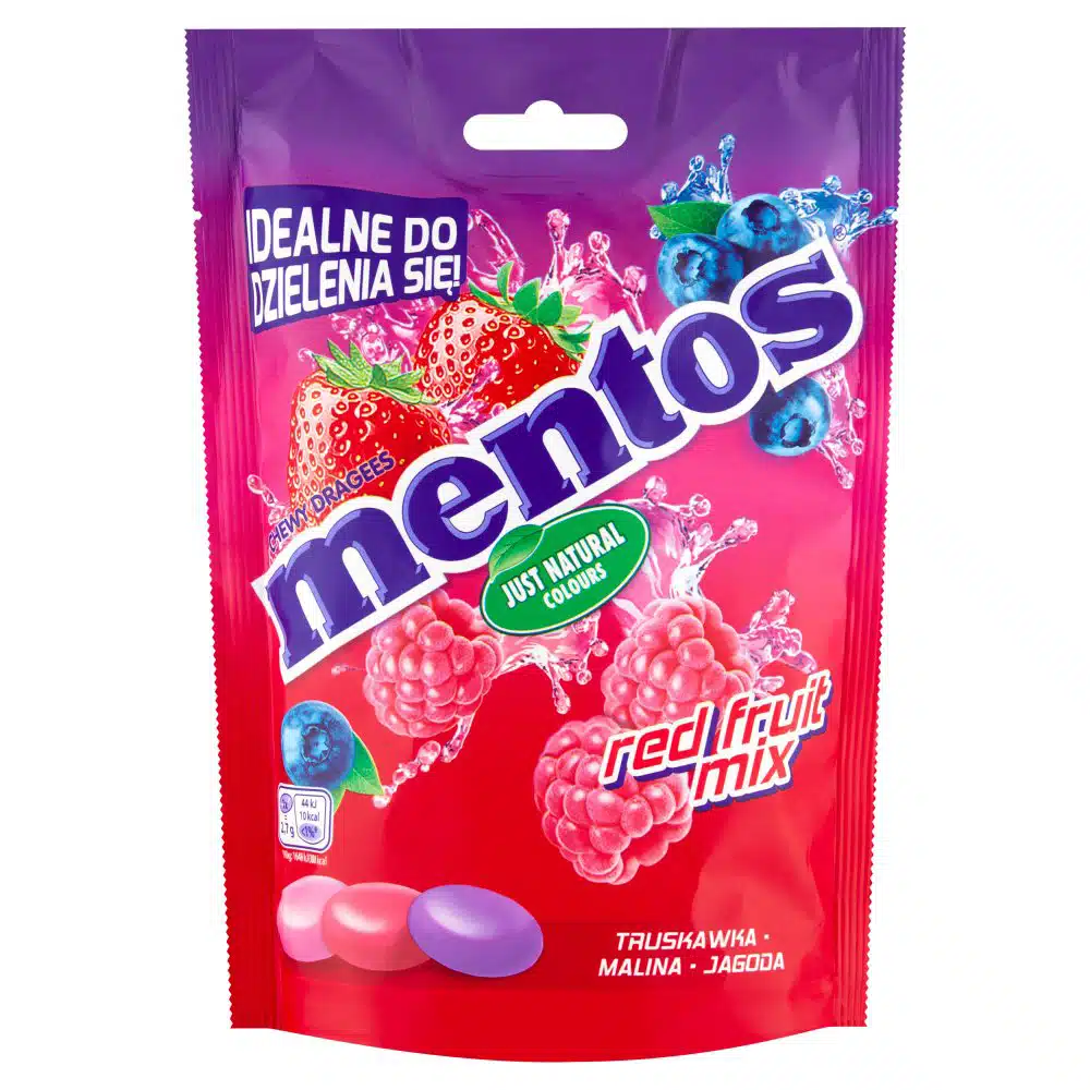 Жевательные драже Mentos Red Fruit 160g